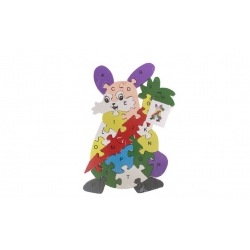 Vzdělávací dřevěné puzzle králíček s mrkví