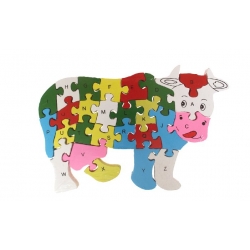 Vzdělávací dřevěné puzzle kráva var.2