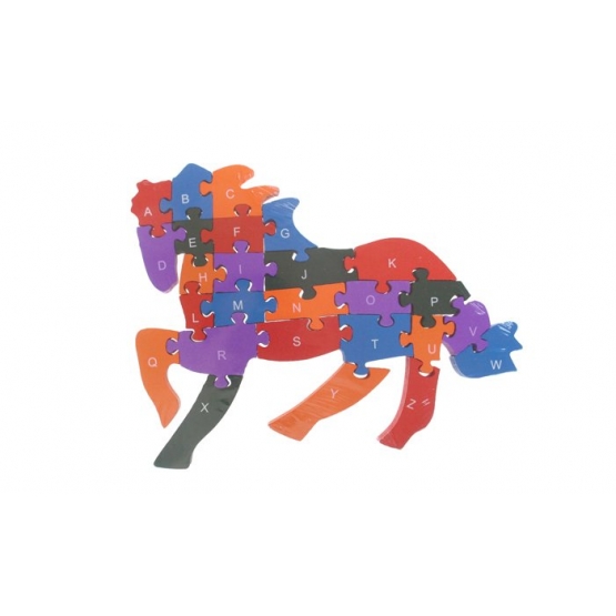 Vzdělávací dřevěné puzzle kůň var.1