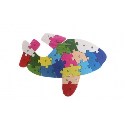 Vzdělávací dřevěné puzzle letadlo var.2