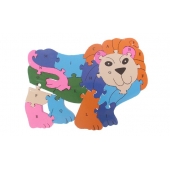 Vzdělávací dřevěné puzzle lev var.2