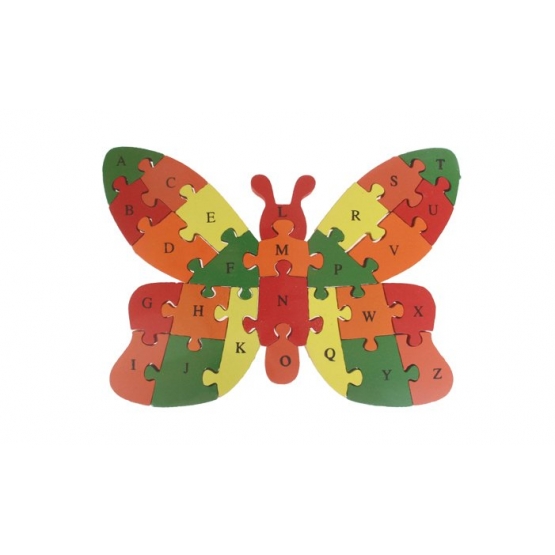 Vzdělávací dřevěné puzzle motýl var.3