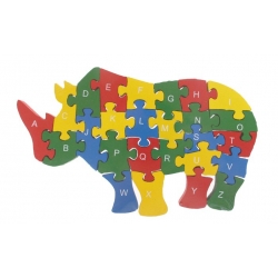Vzdělávací dřevěné puzzle nosorožec
