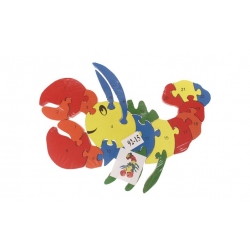 Vzdělávací dřevěné puzzle rak