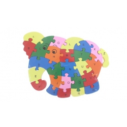 Vzdělávací dřevěné puzzle slon var.1