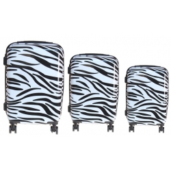 Sada 3 kufrů skořepinových (Zebra)
