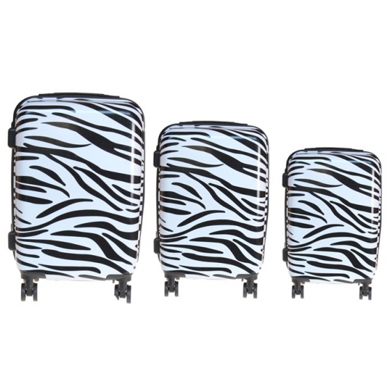 Sada 3 kufrů skořepinových (Zebra)