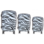 Sada 3 kufrů skořepinových (Zebra)
