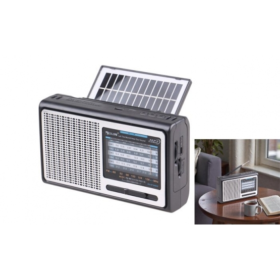 Solární přenosné rádio RX-BT3060S stříbrné