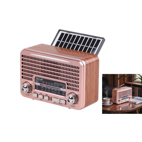 Solární přenosné rádio RX-BT7071S růžové