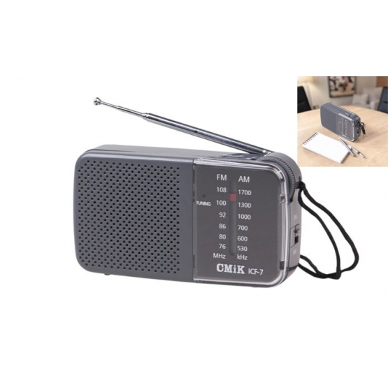 2pásmové kapesní rádio ICF-7 šedé 
