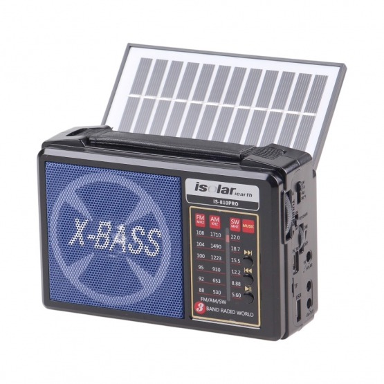 Solární 3pásmové rádio IS-810PRO modré