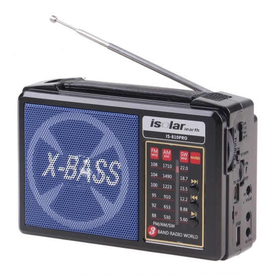 Solární 3pásmové rádio IS-810PRO modré