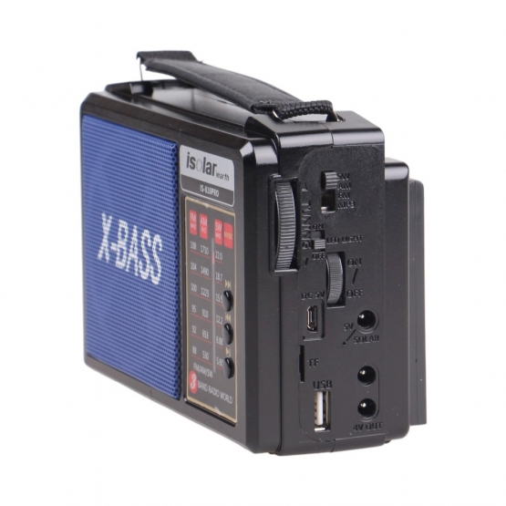 Solární 3pásmové rádio IS-810PRO modré