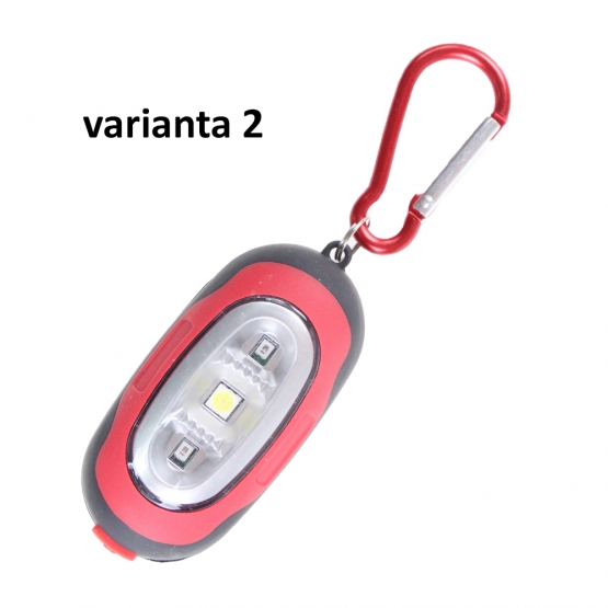 Kapesní led světlo s karabinou červené