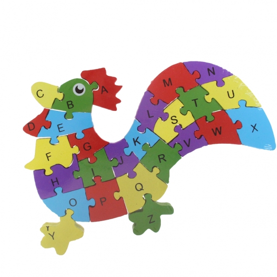 Vzdělávací dřevěné puzzle kohout var.2