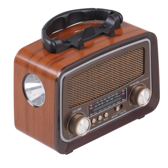 Solární přenosné rádio YG-1086mini-S tmavě hnědé