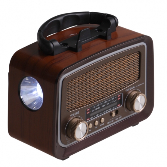 Solární přenosné rádio YG-1086mini-S tmavě hnědé