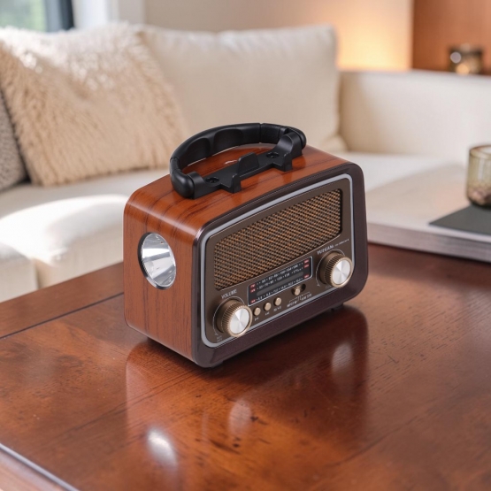 Solární přenosné rádio YG-1086mini-S tmavě hnědé