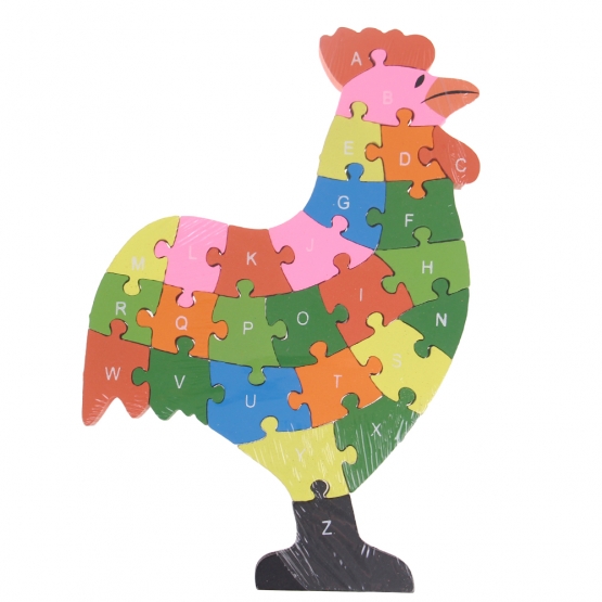 Vzdělávací dřevěné puzzle slepička