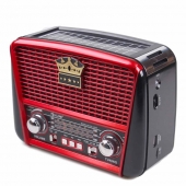 Přenosné 3 pásmové solární rádio černo-červené KORUNA  RX-455S