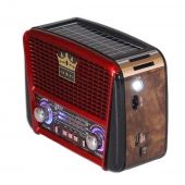 Přenosné 3 pásmové solární rádio černo-červené KORUNA  RX-455S