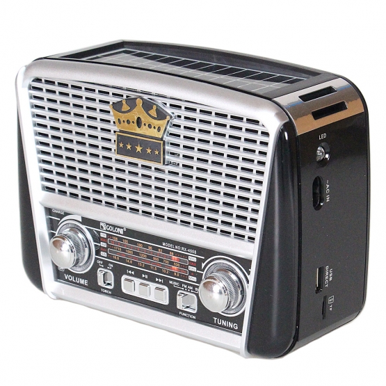 Přenosné 3pásmové solární rádio černo-stříbrné KORUNA RX-455S