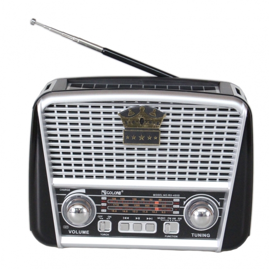 Přenosné 3pásmové solární rádio černo-stříbrné KORUNA RX-455S