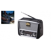 3pásmové solární rádio s Bluetooth černo-stříbrné KORUNA