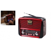 3pásmové solární rádio s Bluetooth hnědo-červené KORUNA