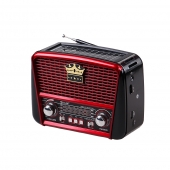 3pásmové solární rádio s Bluetooth černo-červené KORUNA