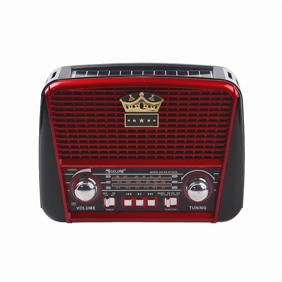 3pásmové solární rádio s Bluetooth černo-červené KORUNA