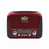 3pásmové solární rádio s Bluetooth černo-červené KORUNA