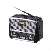 3pásmové solární rádio s Bluetooth černo-stříbrné KORUNA