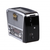 3pásmové solární rádio s Bluetooth černo-stříbrné KORUNA