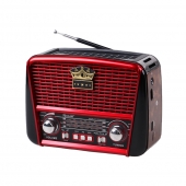 3pásmové solární rádio s Bluetooth hnědo-červené KORUNA
