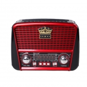 3pásmové solární rádio s Bluetooth hnědo-červené KORUNA