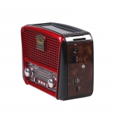 3pásmové solární rádio s Bluetooth hnědo-červené KORUNA