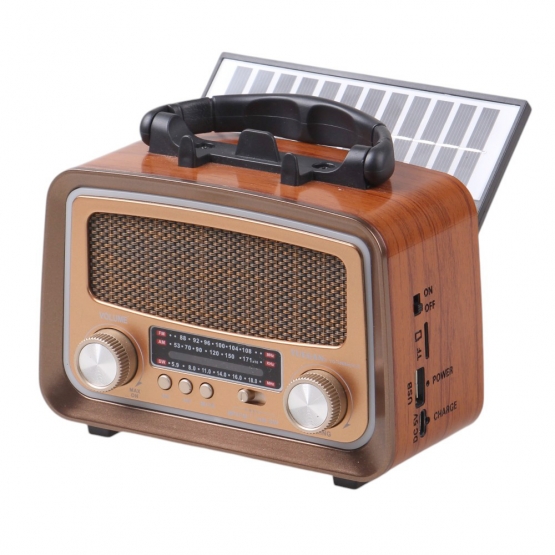 Solární přenosné rádio YG-1086mini-S světle hnědé