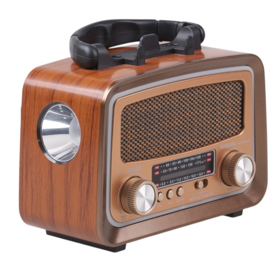 Solární přenosné rádio YG-1086mini-S světle hnědé