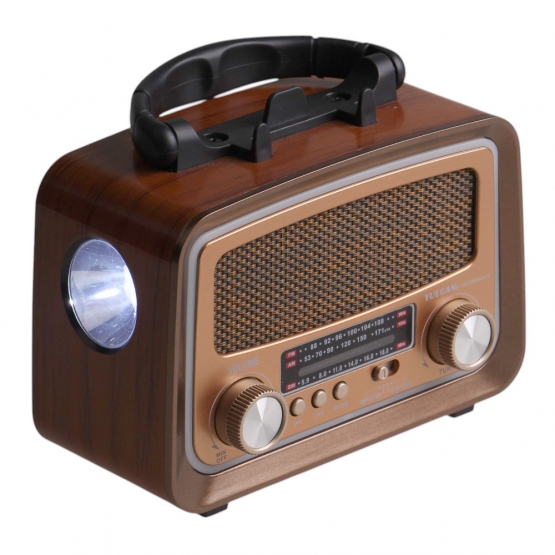 Solární přenosné rádio YG-1086mini-S světle hnědé
