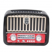 Přenosné 3pásmové solární rádio černo-zlaté MUSIC