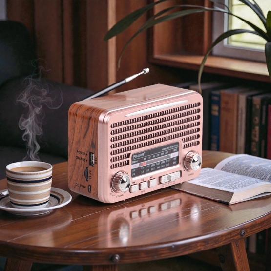 Solární přenosné rádio RX-BT7071S růžové