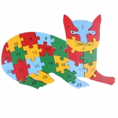 Vzdělávací dřevěné puzzle kočka