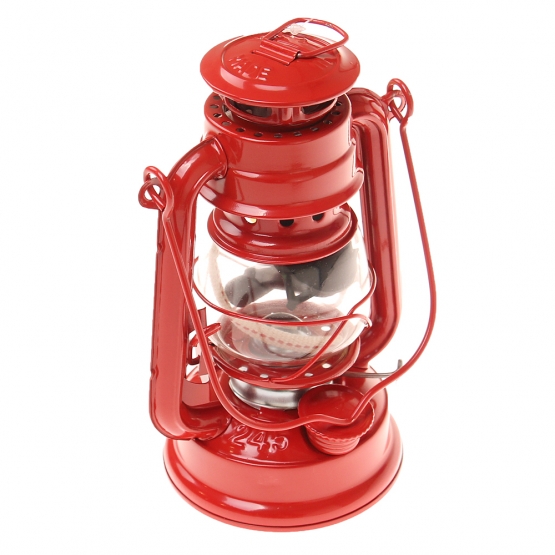 Petrolejová lampa 19 cm červená
