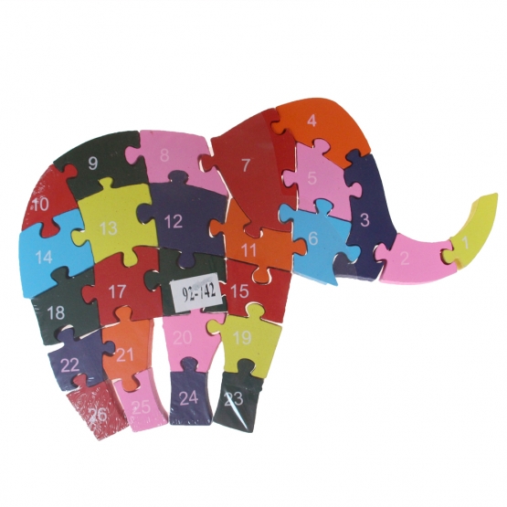 Vzdělávací dřevěné puzzle slon var.4