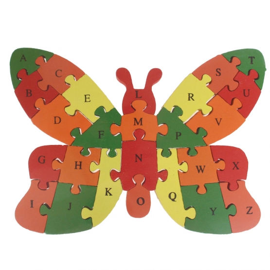 Vzdělávací dřevěné puzzle motýl var.3