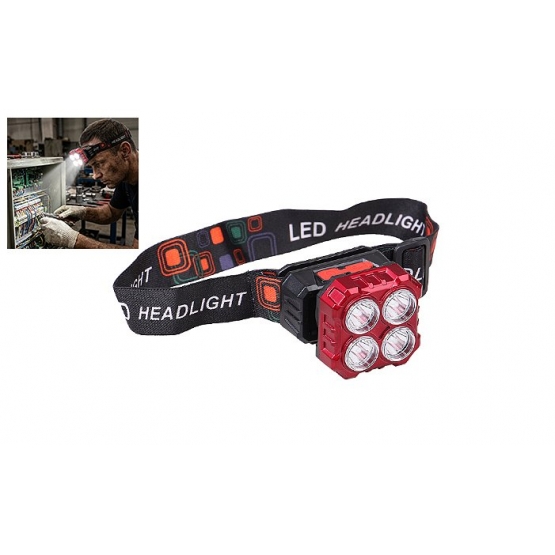 Dobíjecí LED čelovka HX208-4 červená