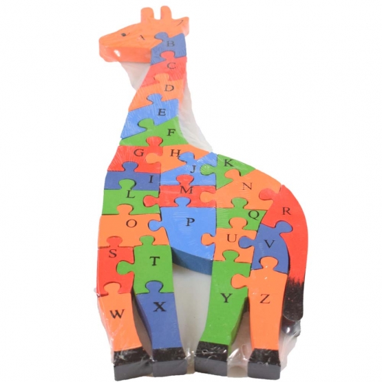 Vzdělávací dřevěné puzzle žirafa