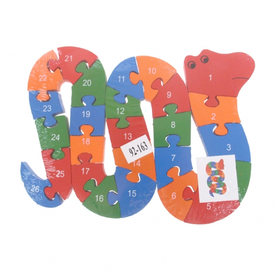 Vzdělávací dřevěné puzzle had var.2